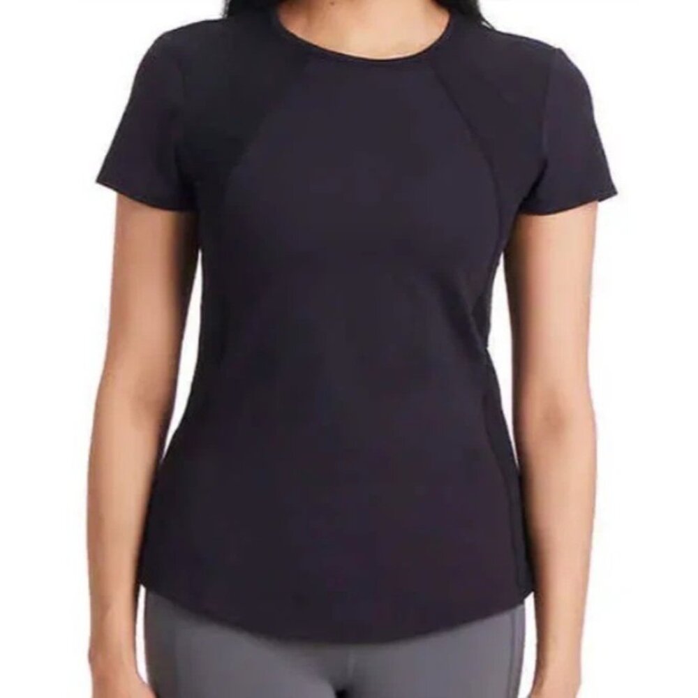 Spyder Active Women's S Black Short Sleeve Athletic Shirt Polyester h1906